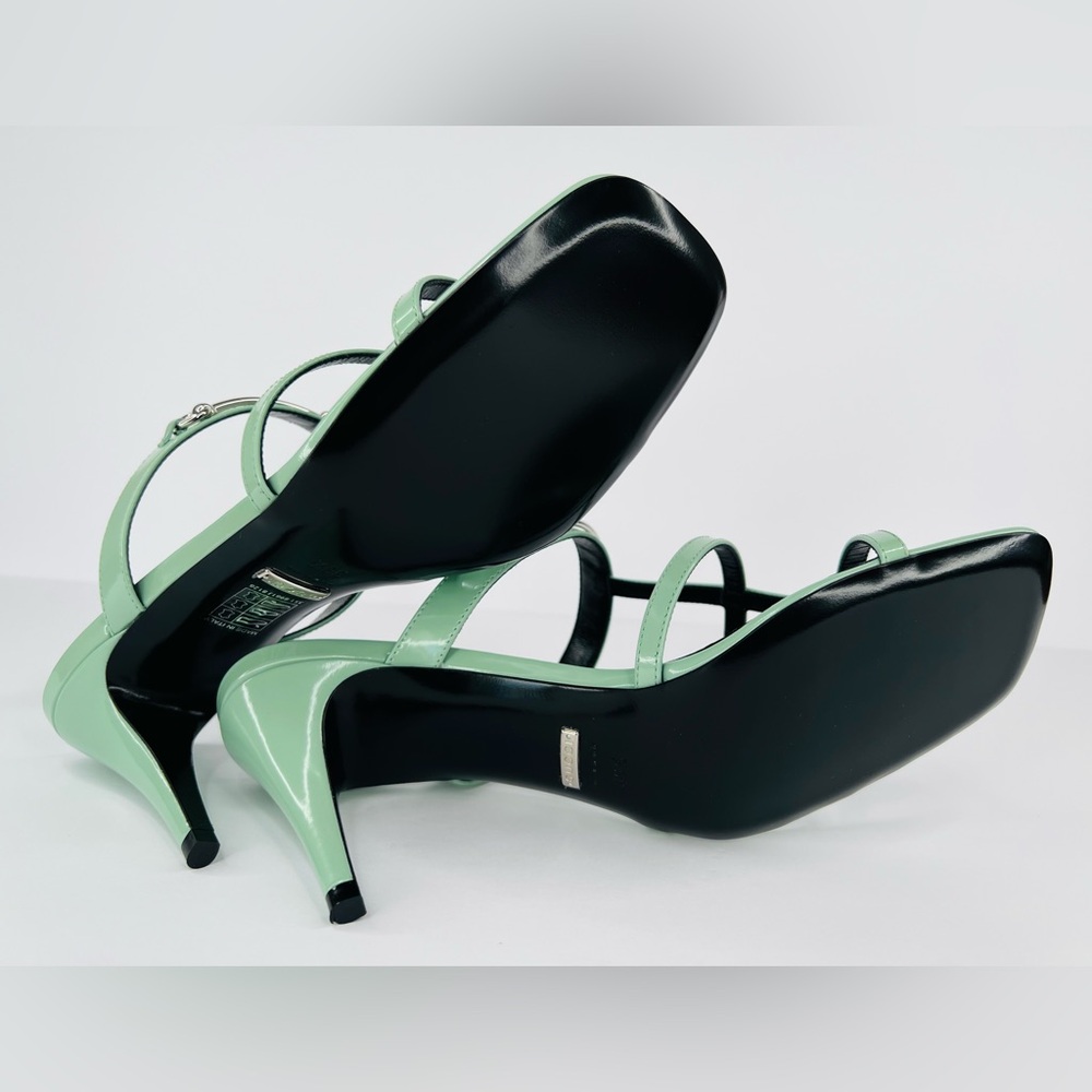 Gucci Pacific Green Glossy Leather Horsebit Heel Mule Sandals Size EU 39.5 - Picture 7 of 11